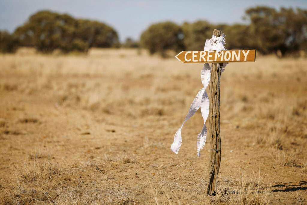 wedding ceremony sign