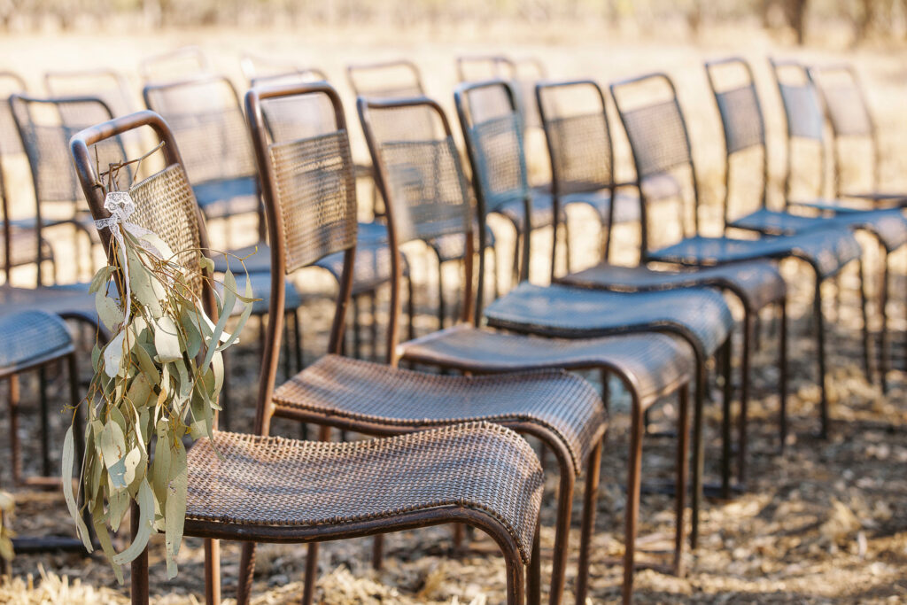 wedding decoration chairs rural