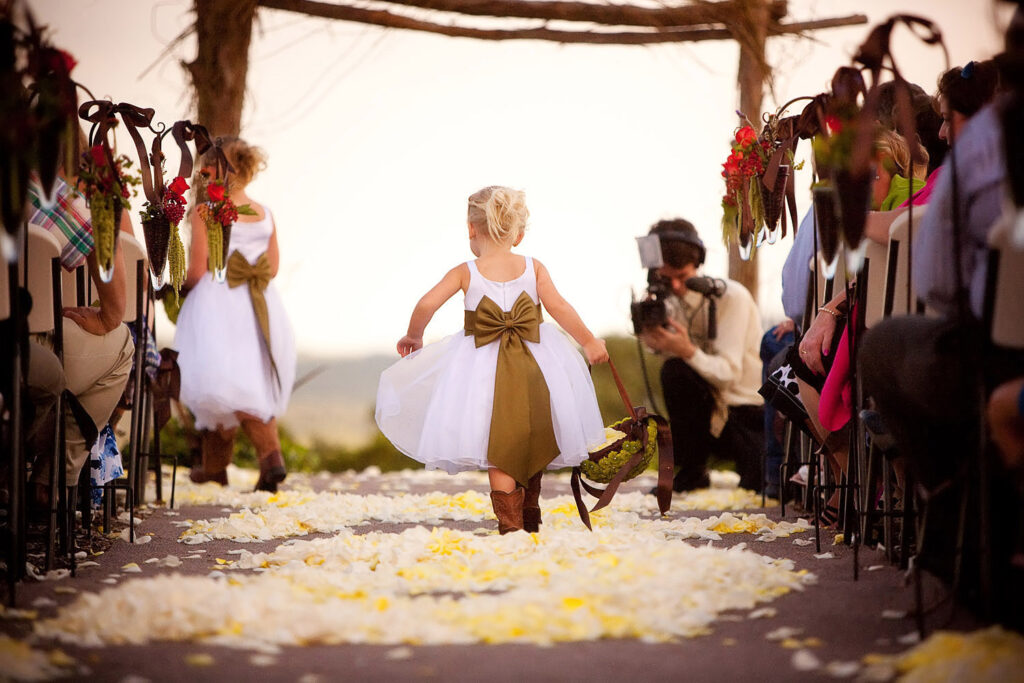 flower girl at cowboy wedding