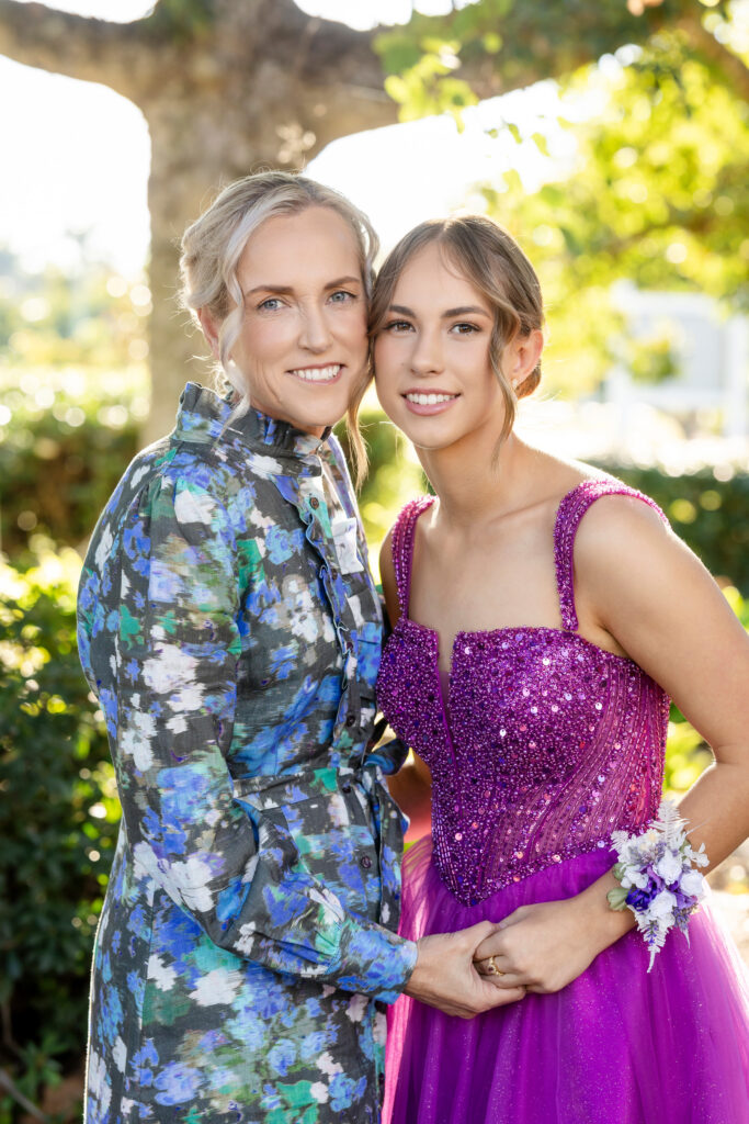 Hollie and her mum Rebecca on her school formal day