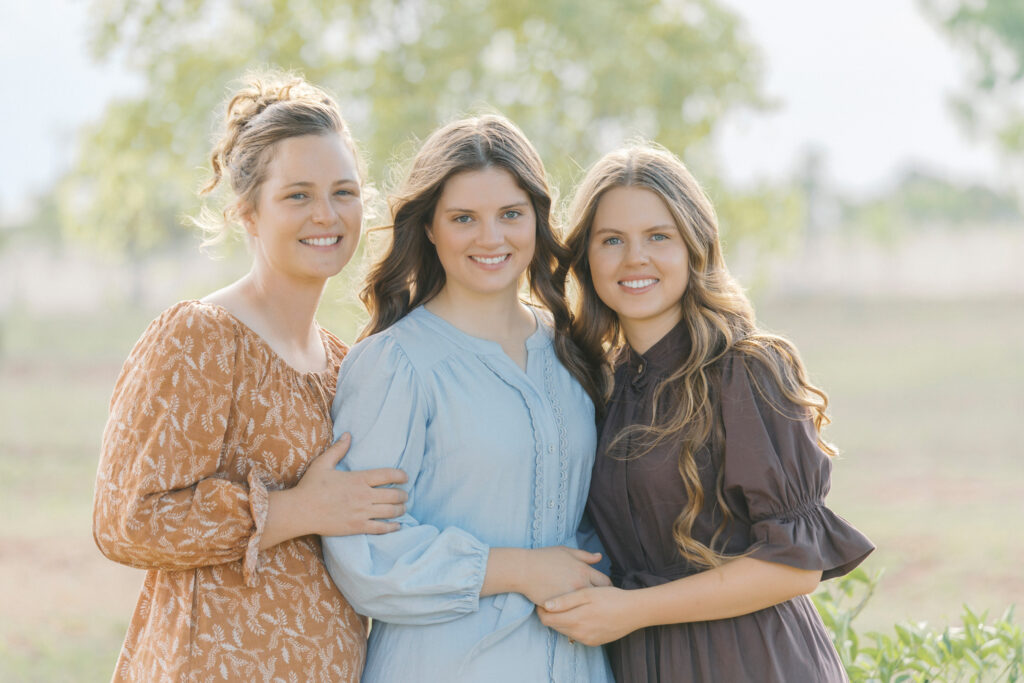 Portrait of three sisters during a Central Queensland family photography session
